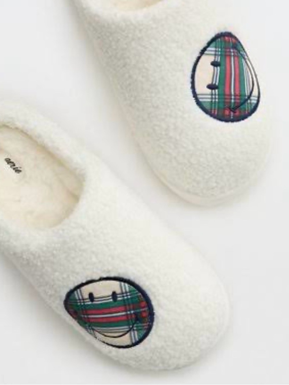 AE Smiley Sherpa Scuff Slippers